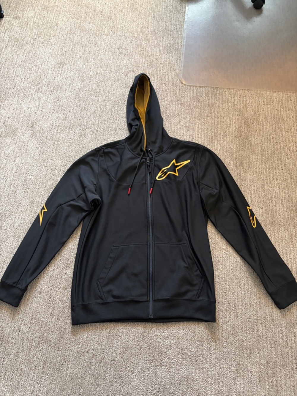 Alpinestars Black Hoodie with Yellow Accents